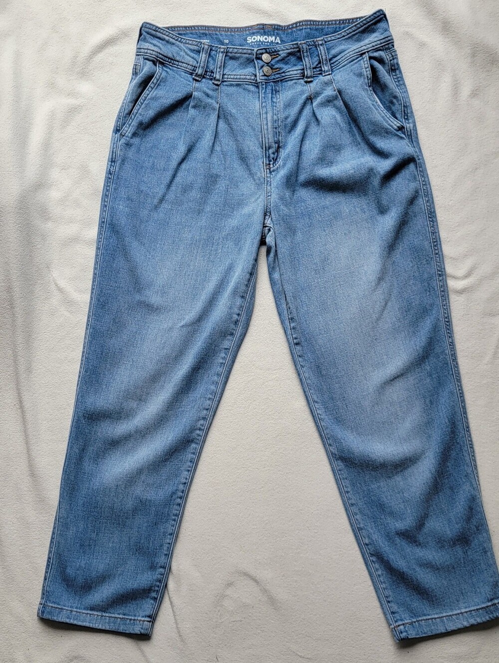 Sonoma Light Blue Pleated Jeans